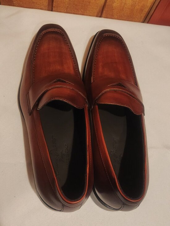 Massimo Matteo Ponte Vecchio Penny Slip-On Loafers Cognac Size 7.5M main image 5